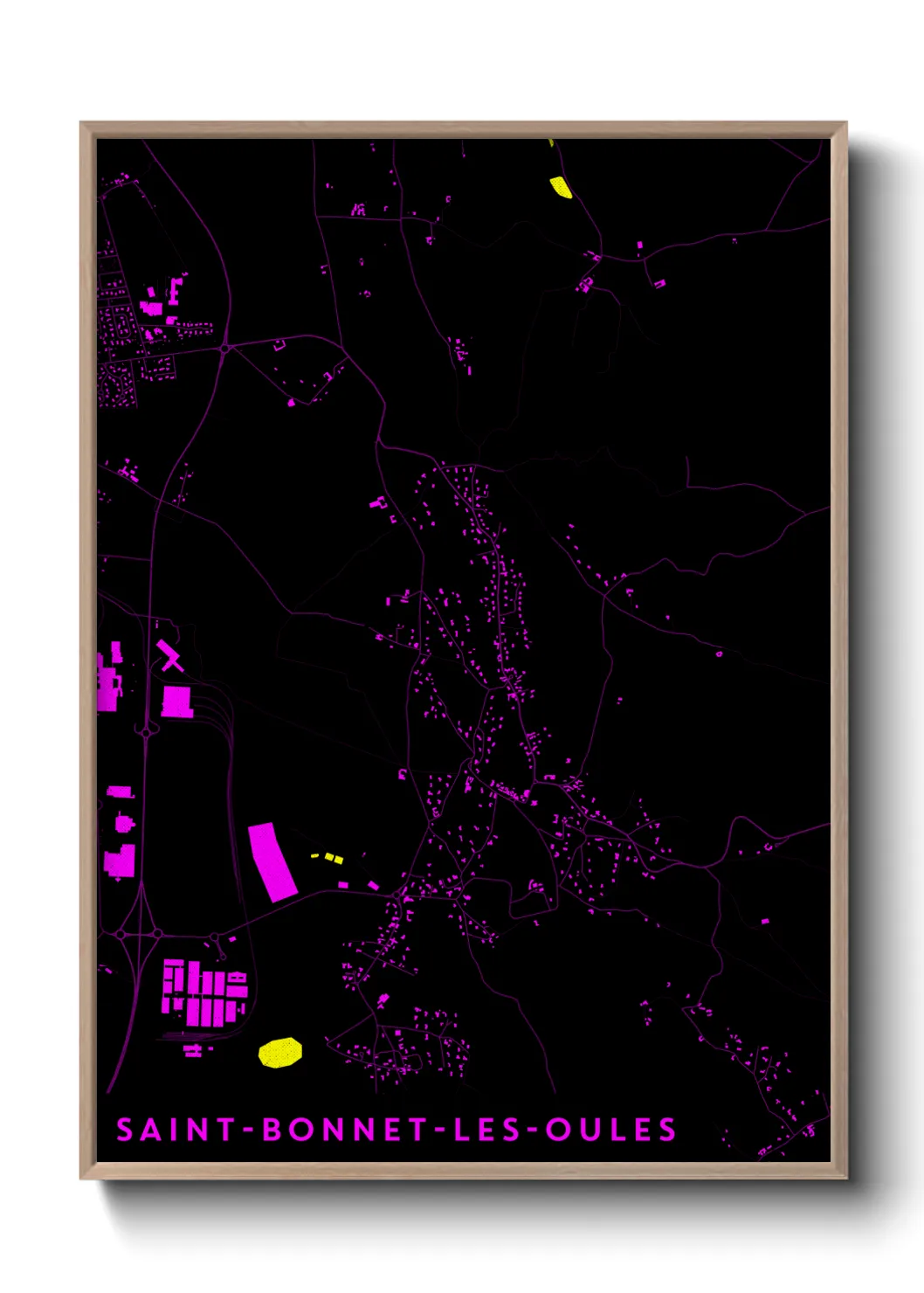 Une affiche de carte sur Saint-Bonnet-les-Oules