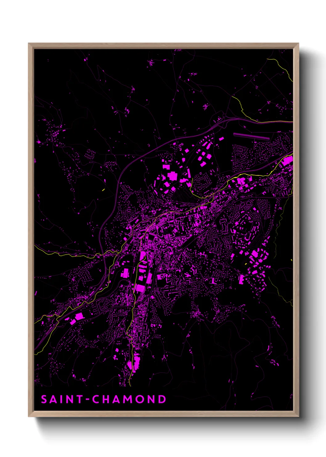 Une affiche de carte sur Saint-Chamond