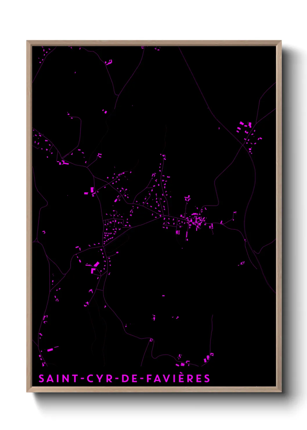 Une affiche de carte sur Saint-Cyr-de-Favières
