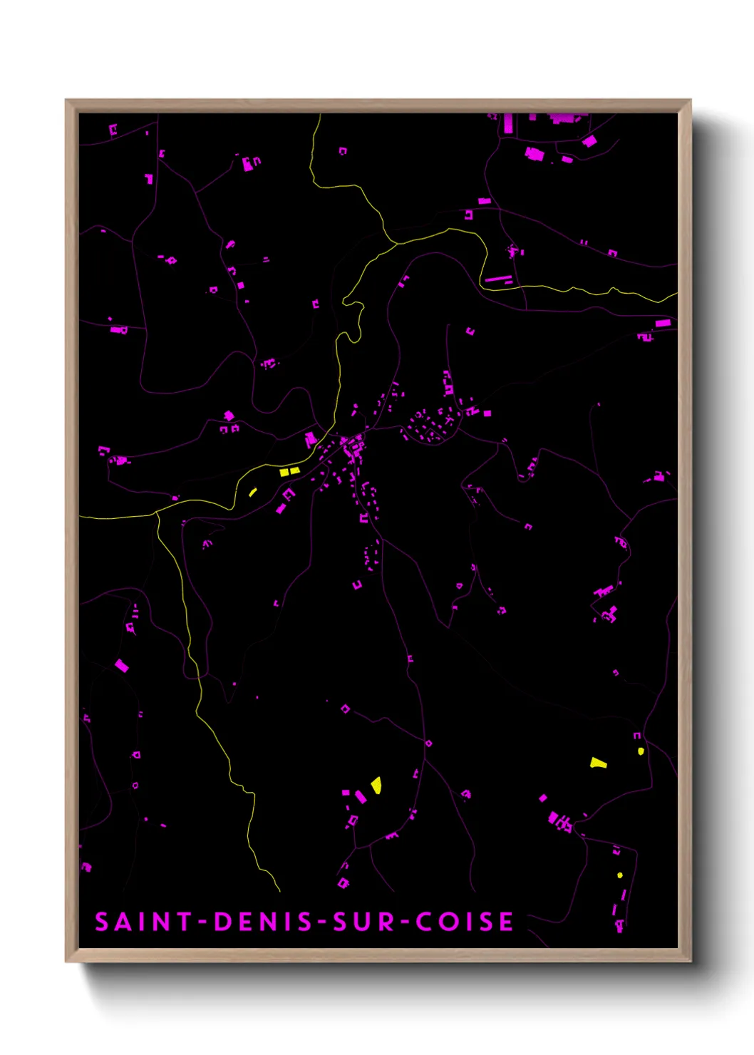 Une affiche de carte sur Saint-Denis-sur-Coise