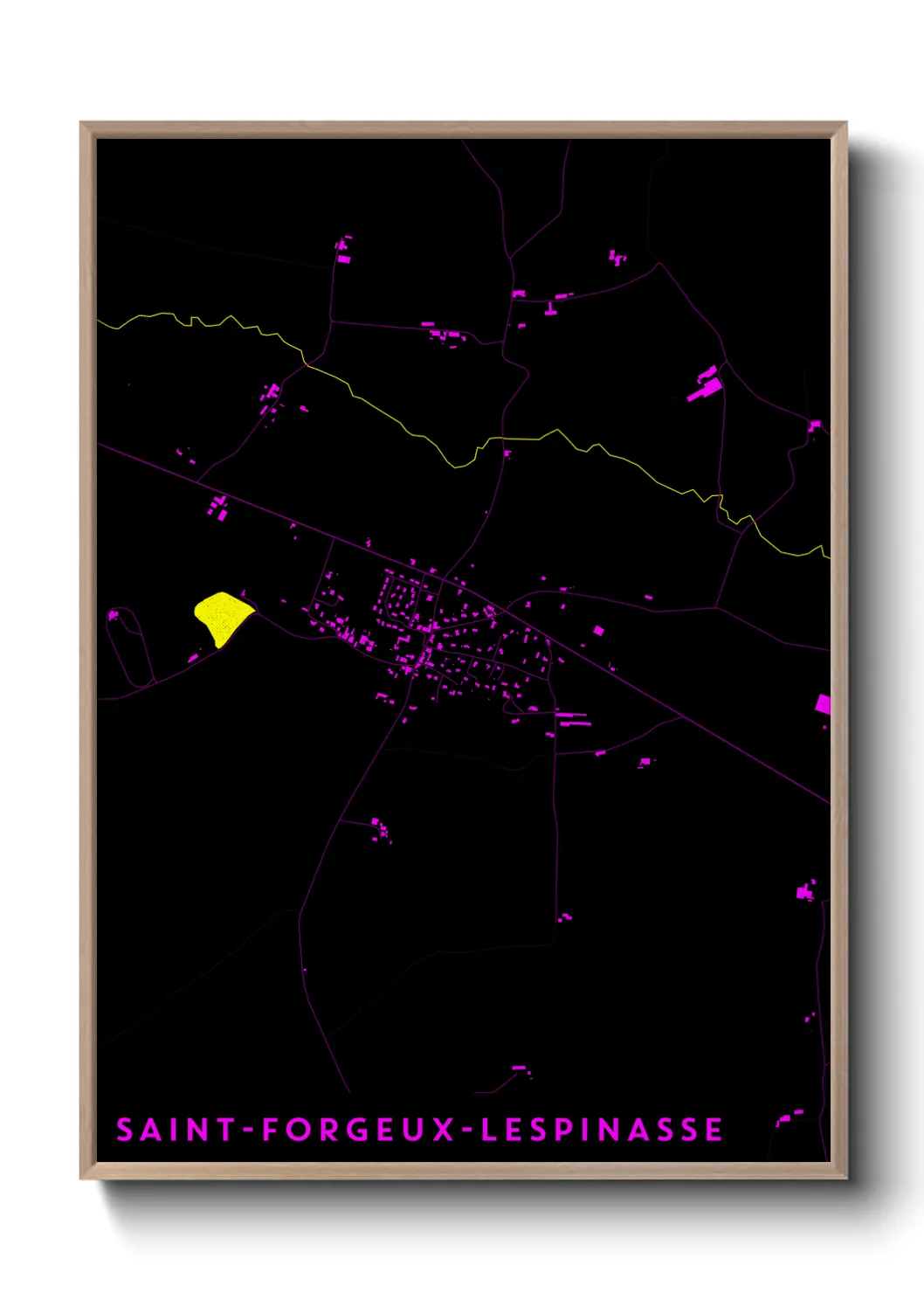 Une affiche de carte sur Saint-Forgeux-Lespinasse