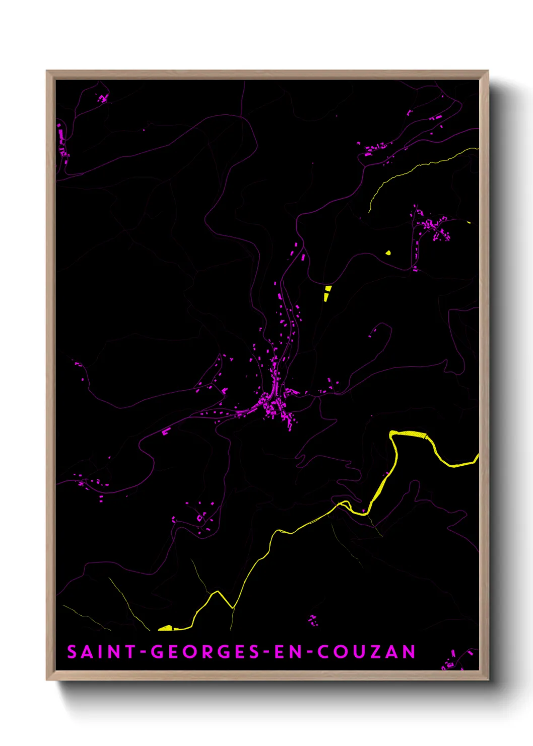 Une affiche de carte sur Saint-Georges-en-Couzan