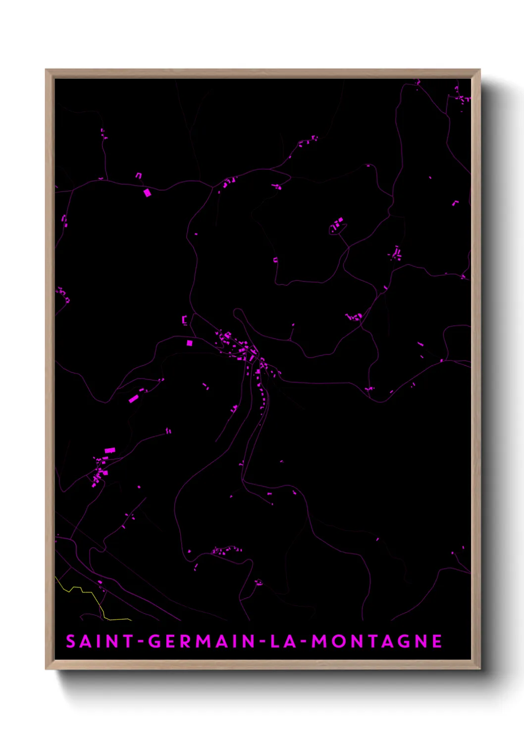 Une affiche de carte sur Saint-Germain-la-Montagne