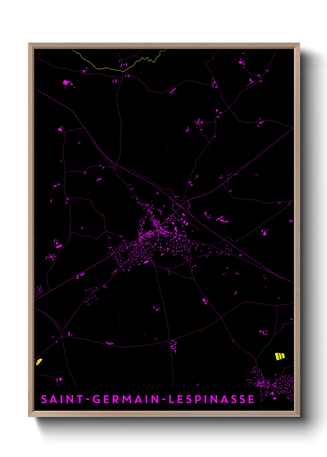 Une affiche de carte sur Saint-Germain-Lespinasse