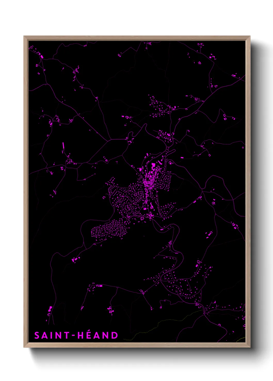 Une affiche de carte sur Saint-Héand