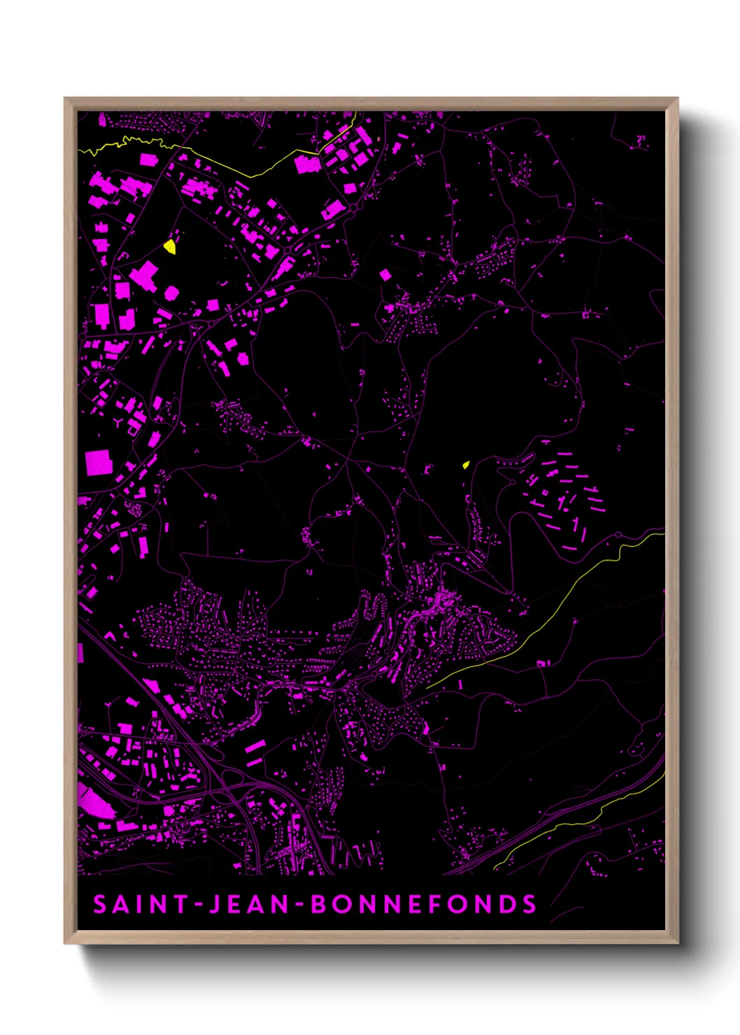 Une affiche de carte sur Saint-Jean-Bonnefonds