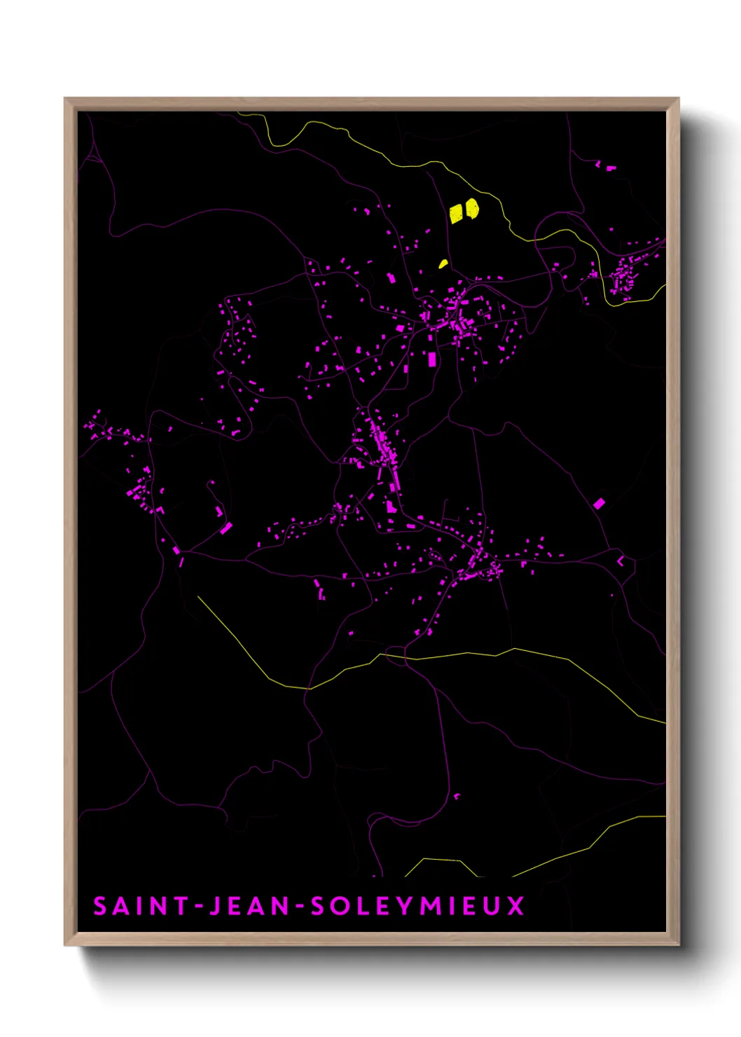 Une affiche de carte sur Saint-Jean-Soleymieux
