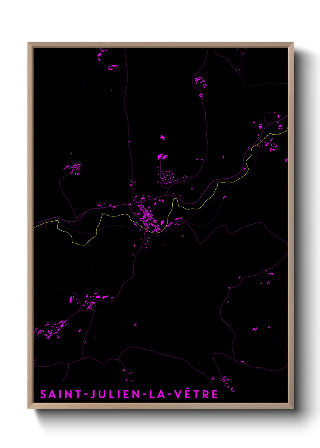Une affiche de carte sur Saint-Julien-la-Vêtre