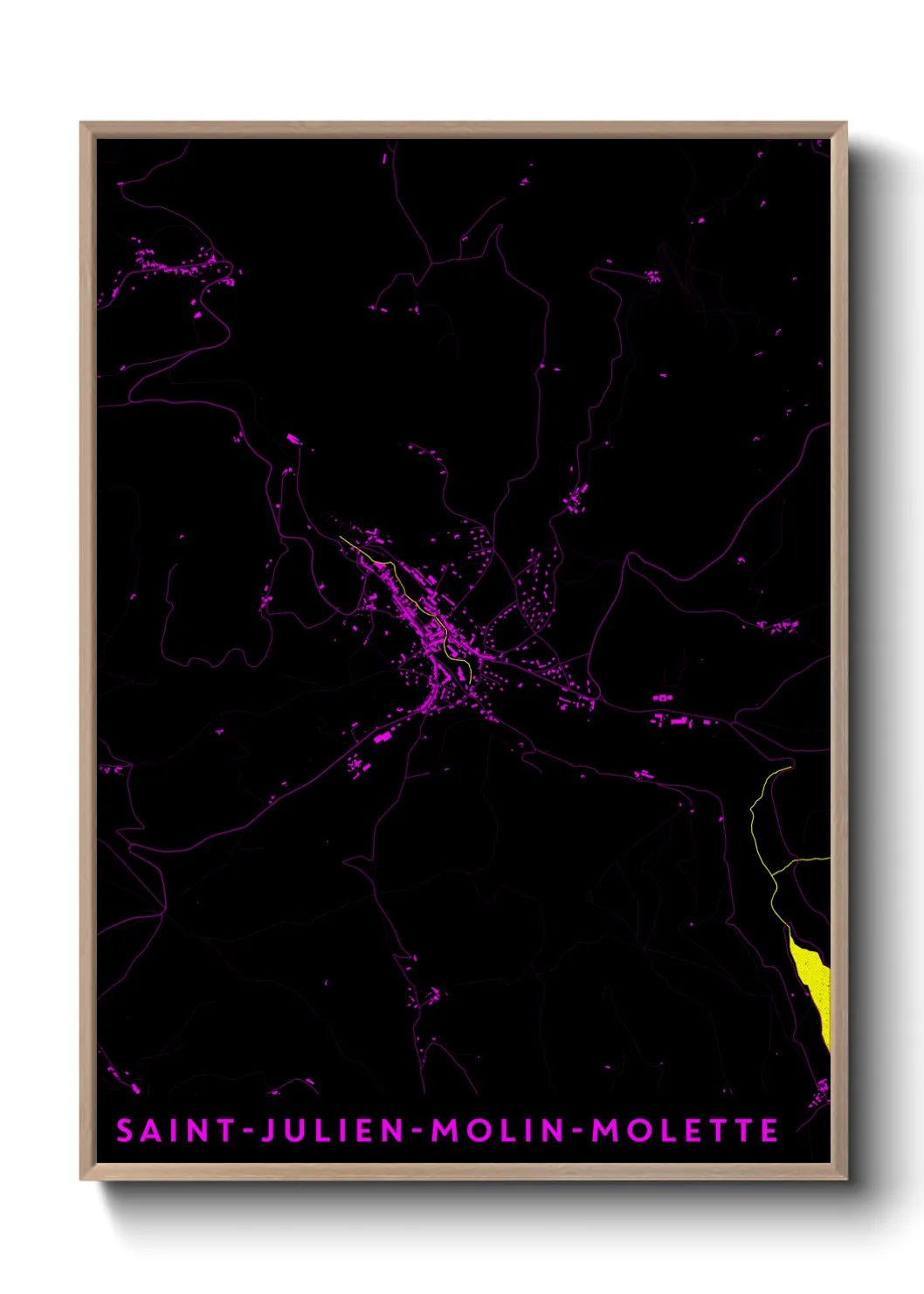 Une affiche de carte sur Saint-Julien-Molin-Molette