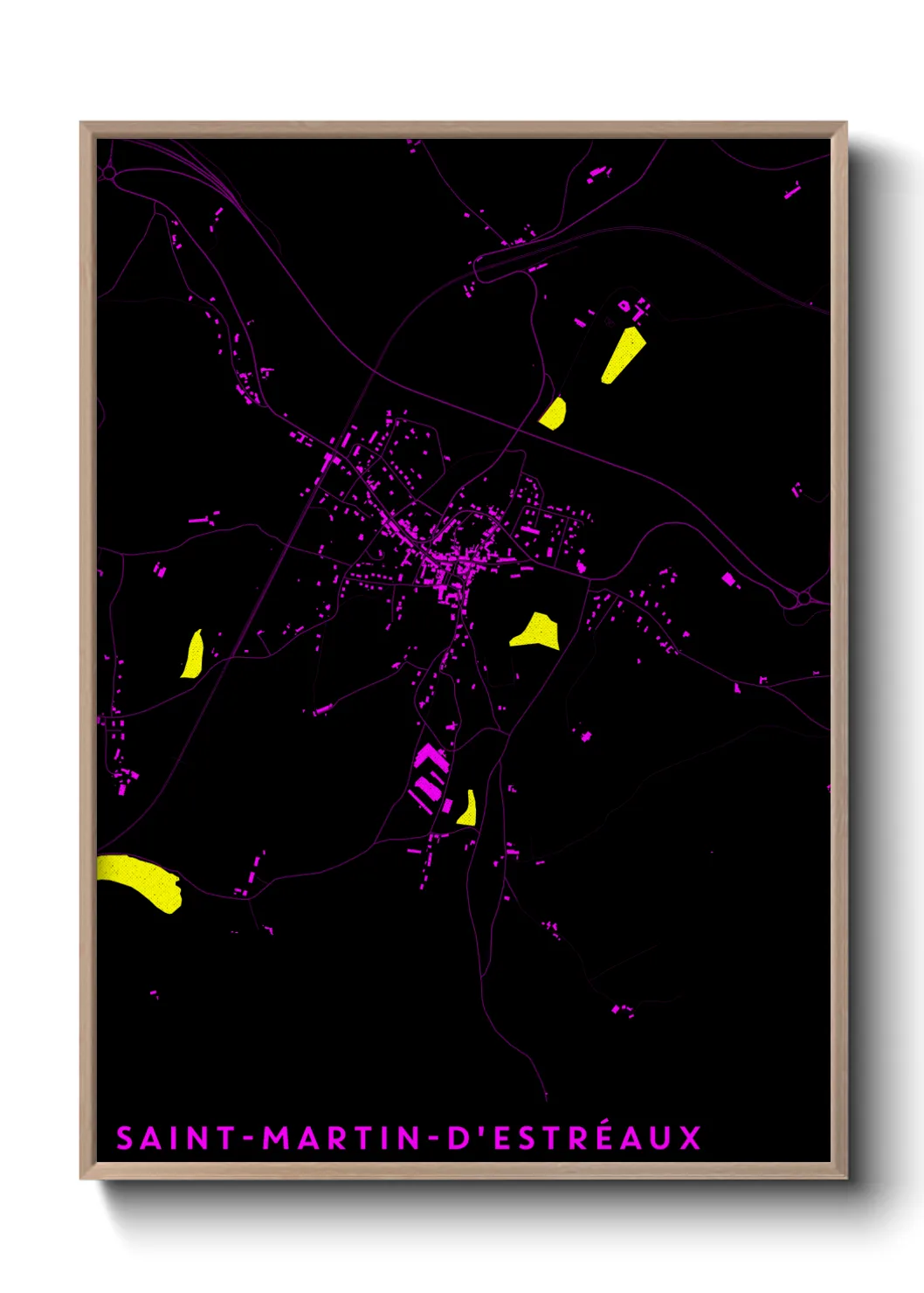 Une affiche de carte sur Saint-Martin-d'Estréaux