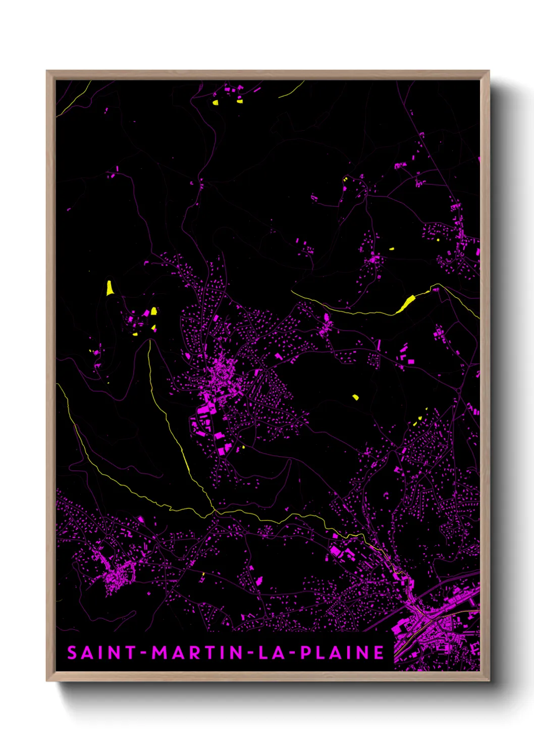 Une affiche de carte sur Saint-Martin-la-Plaine