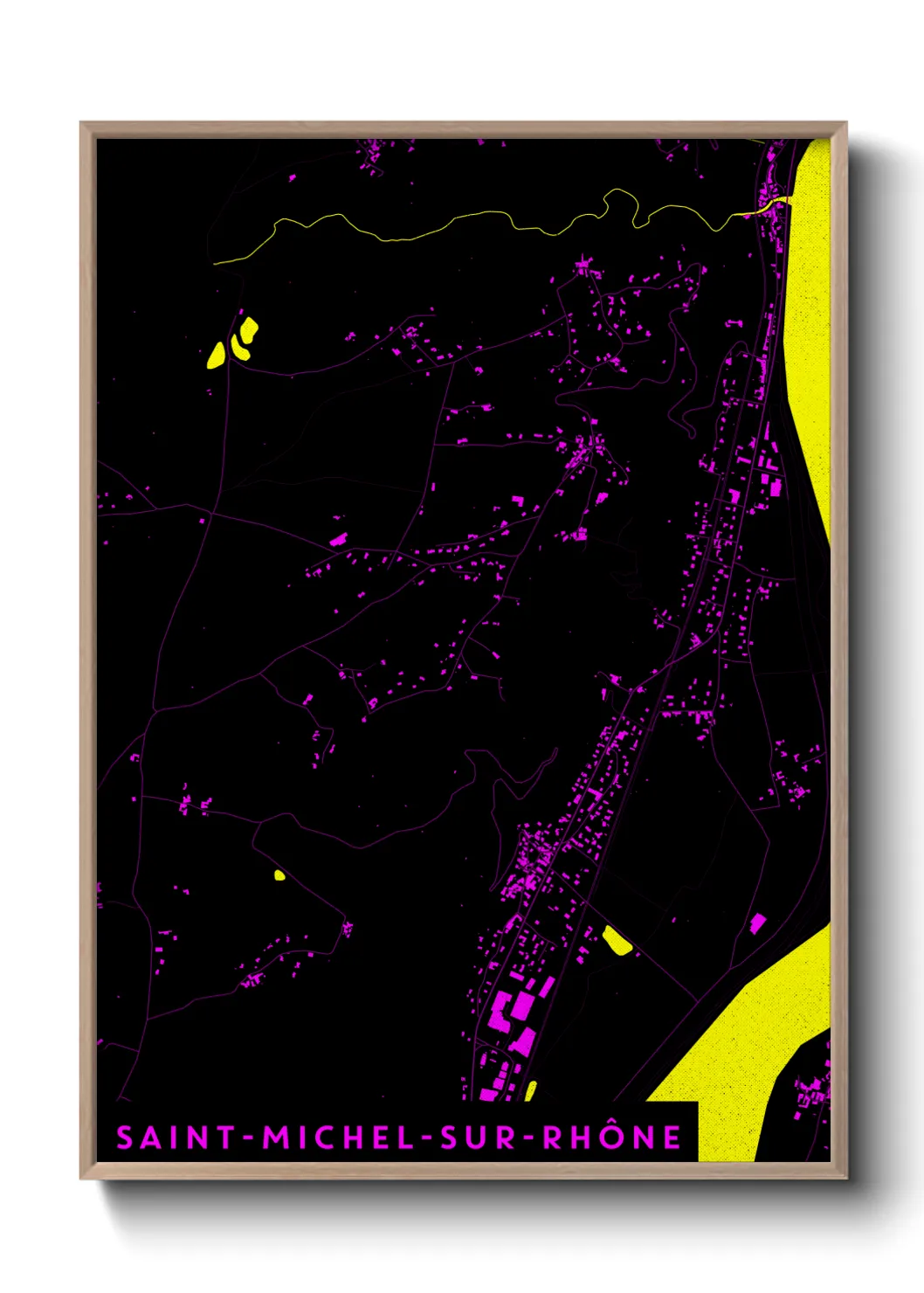 Une affiche de carte sur Saint-Michel-sur-Rhône