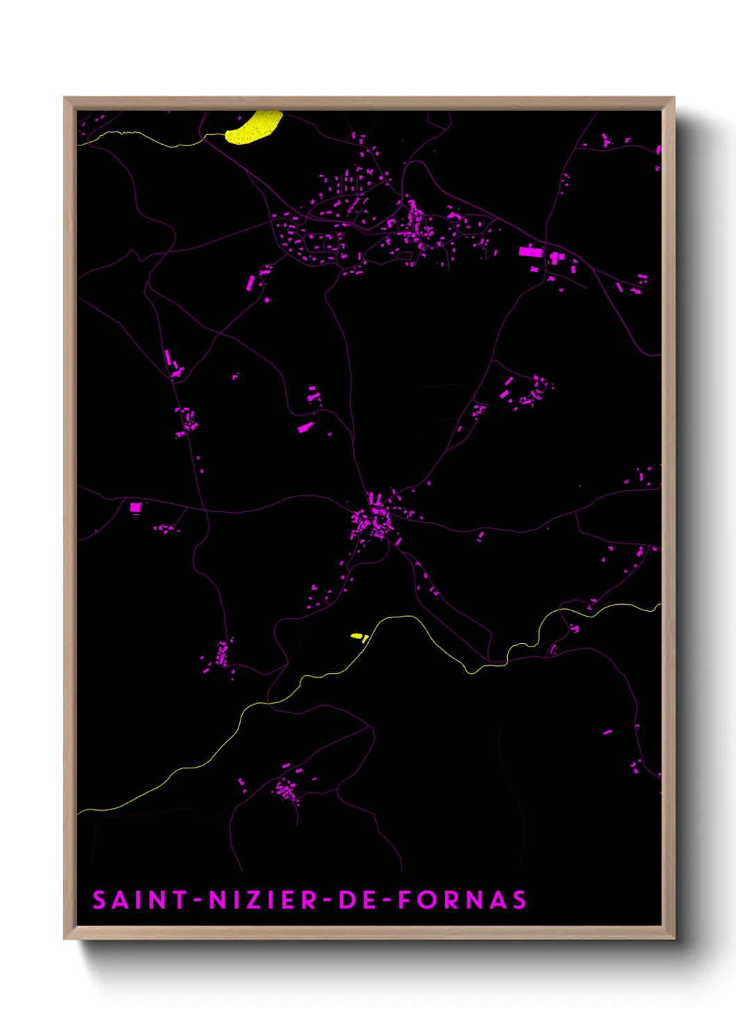 Une affiche de carte sur Saint-Nizier-de-Fornas