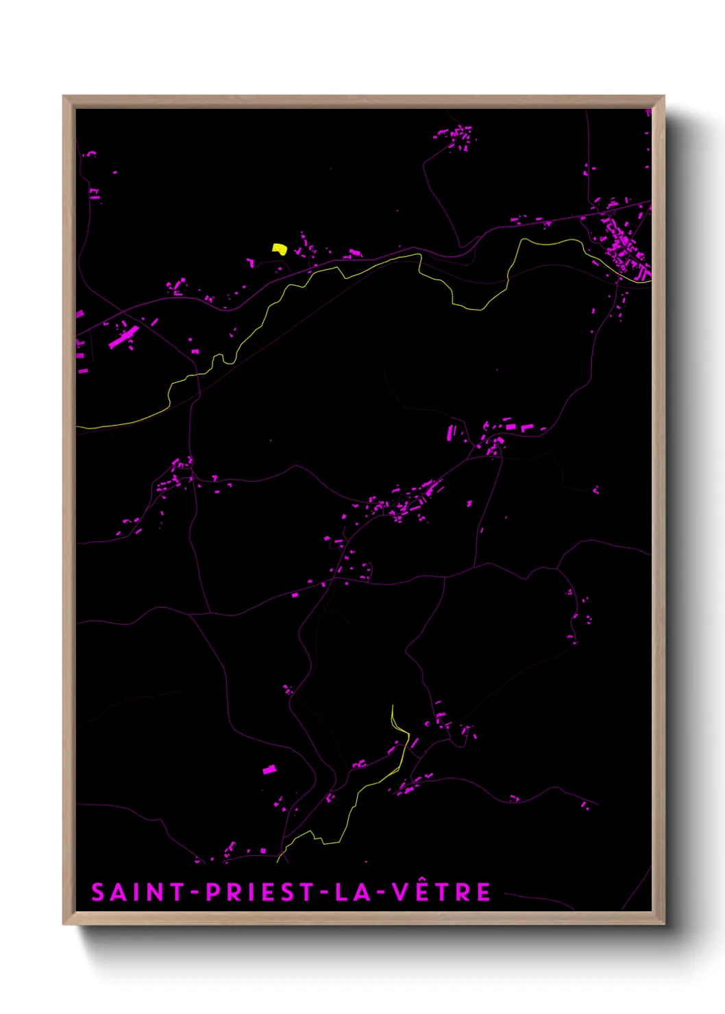 Une affiche de carte sur Saint-Priest-la-Vêtre