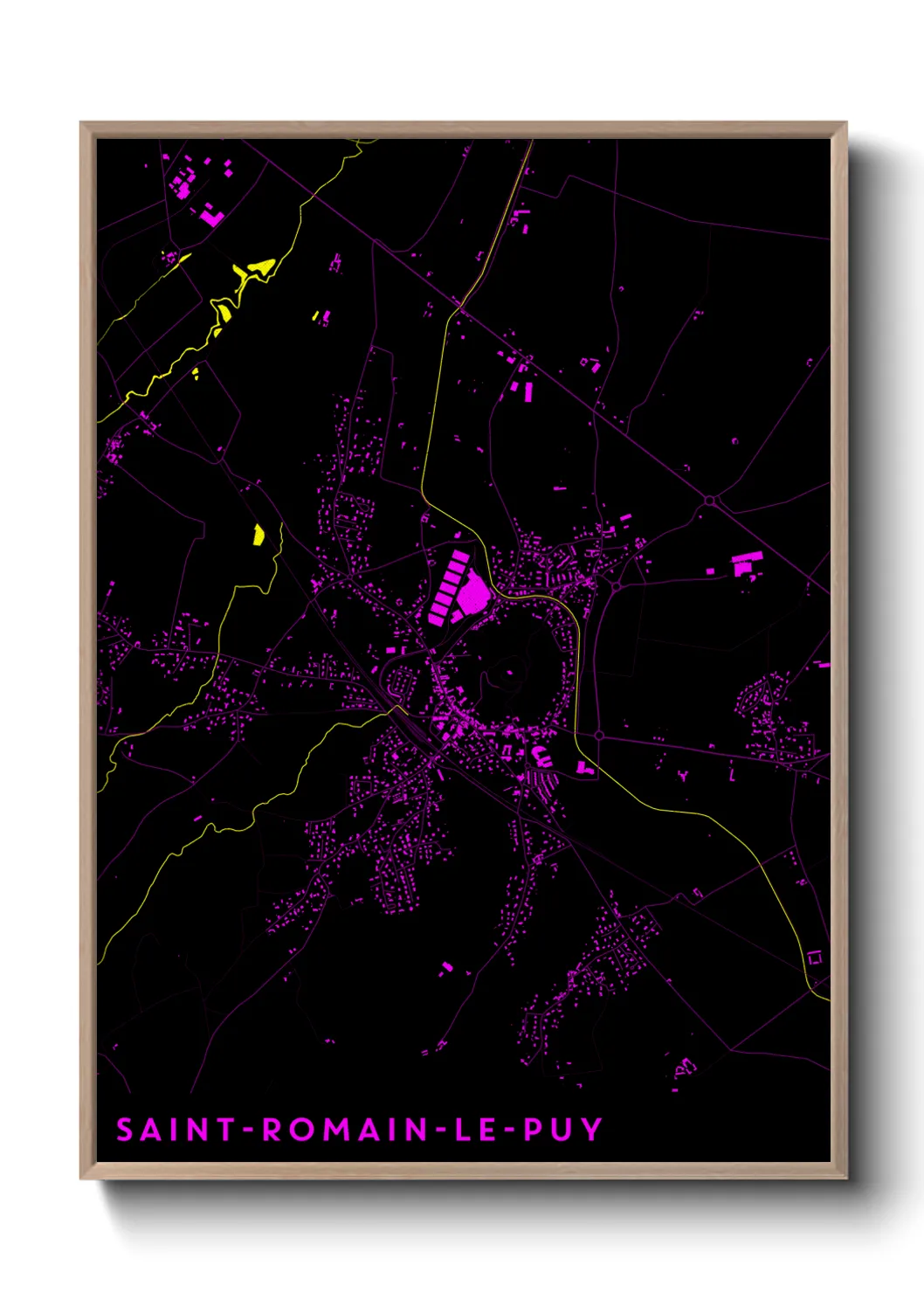 Une affiche de carte sur Saint-Romain-le-Puy