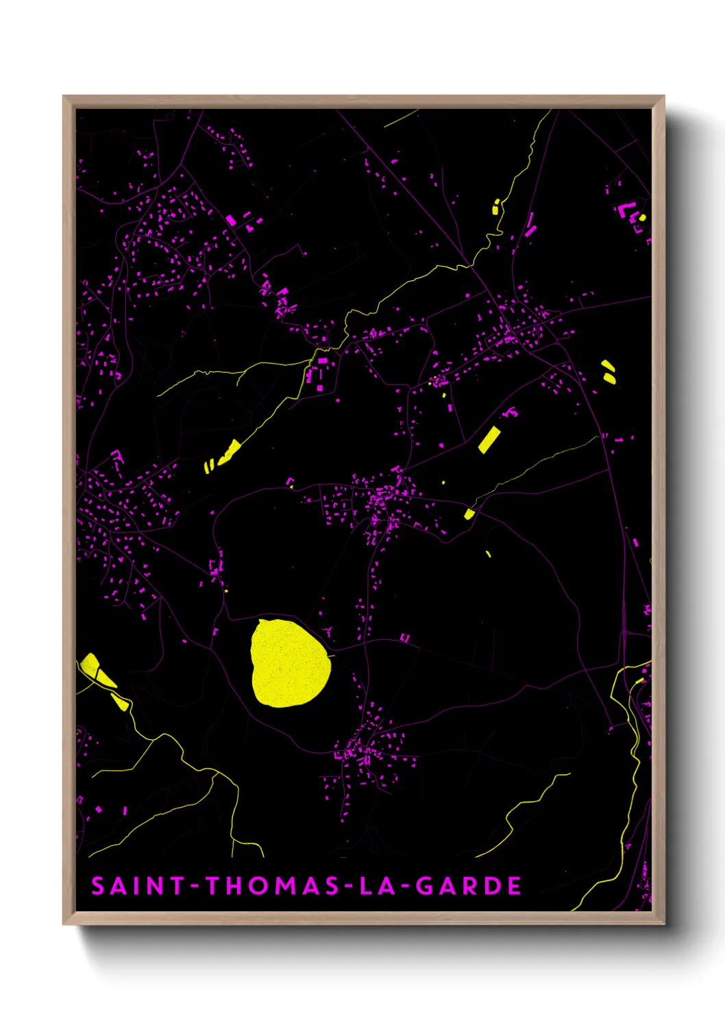 Une affiche de carte sur Saint-Thomas-la-Garde