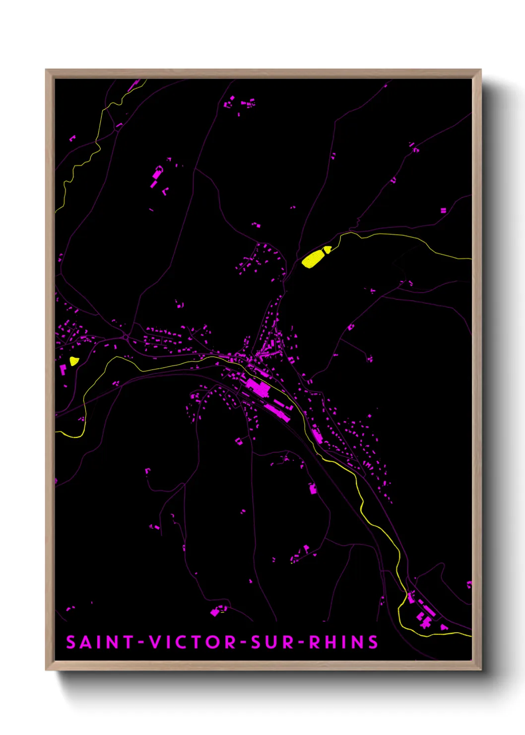 Une affiche de carte sur Saint-Victor-sur-Rhins