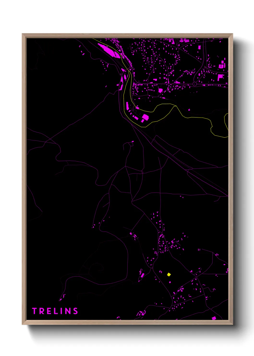 Une affiche de carte sur Trelins
