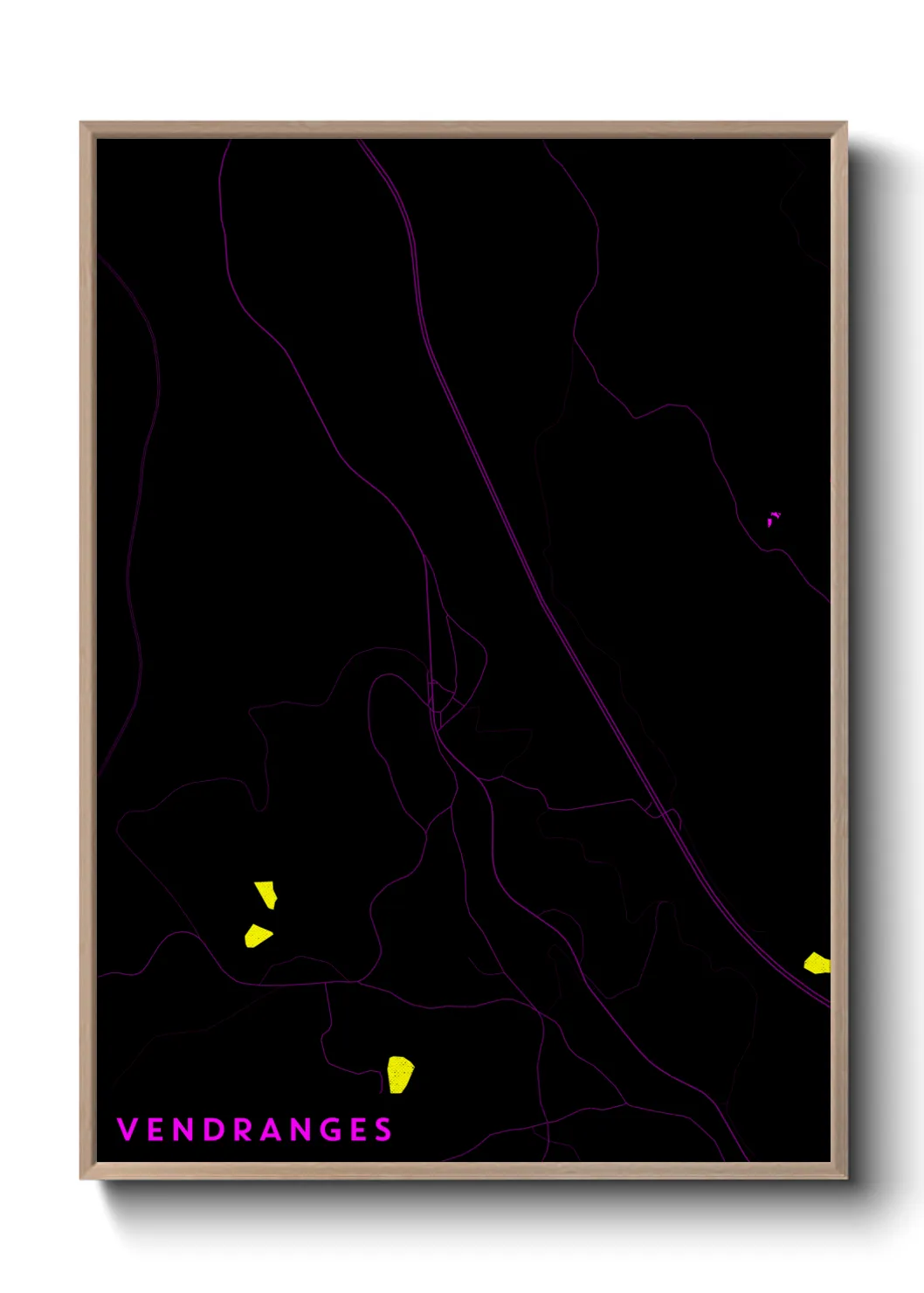 Une affiche de carte sur Vendranges