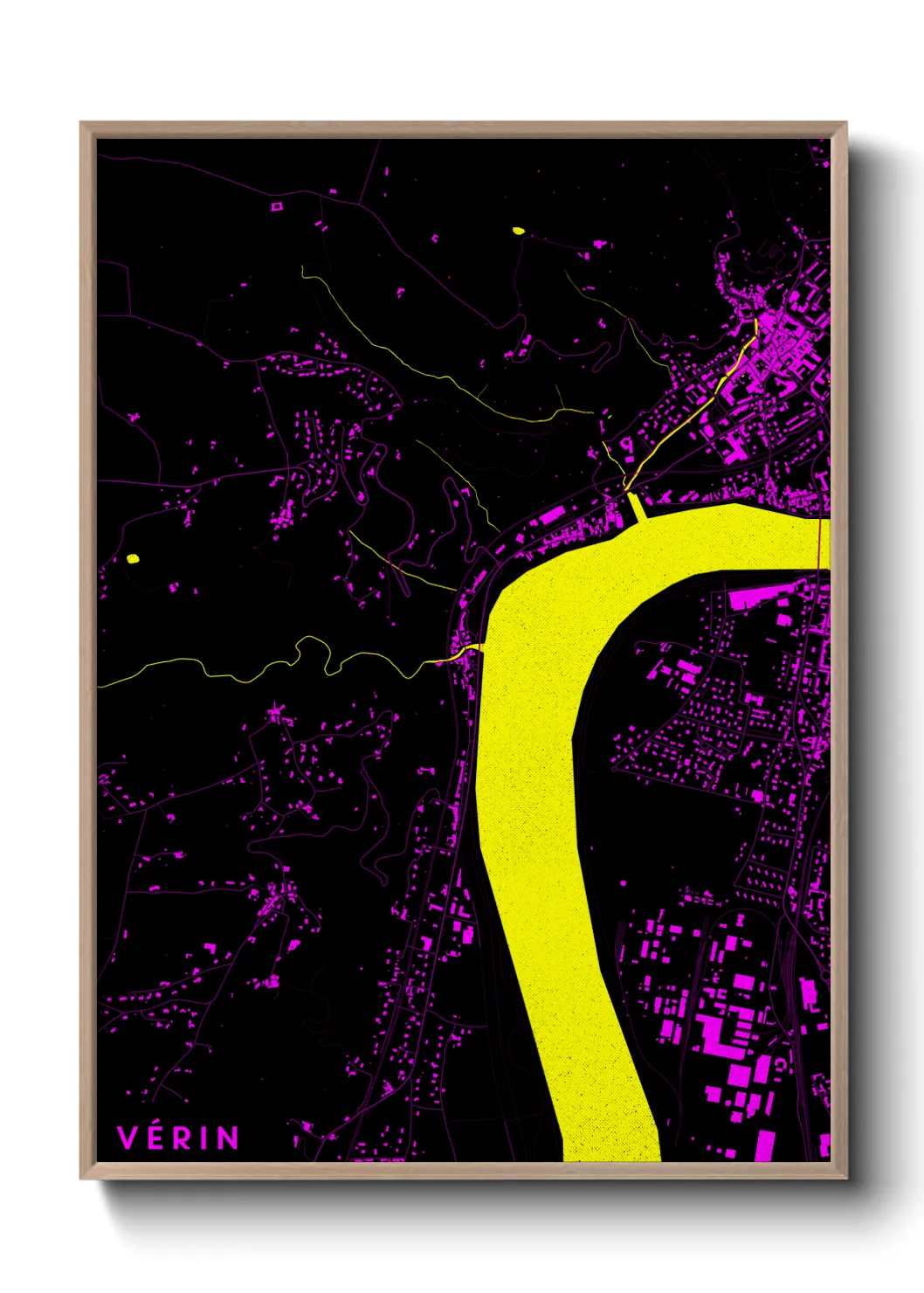 Une affiche de carte sur Vérin