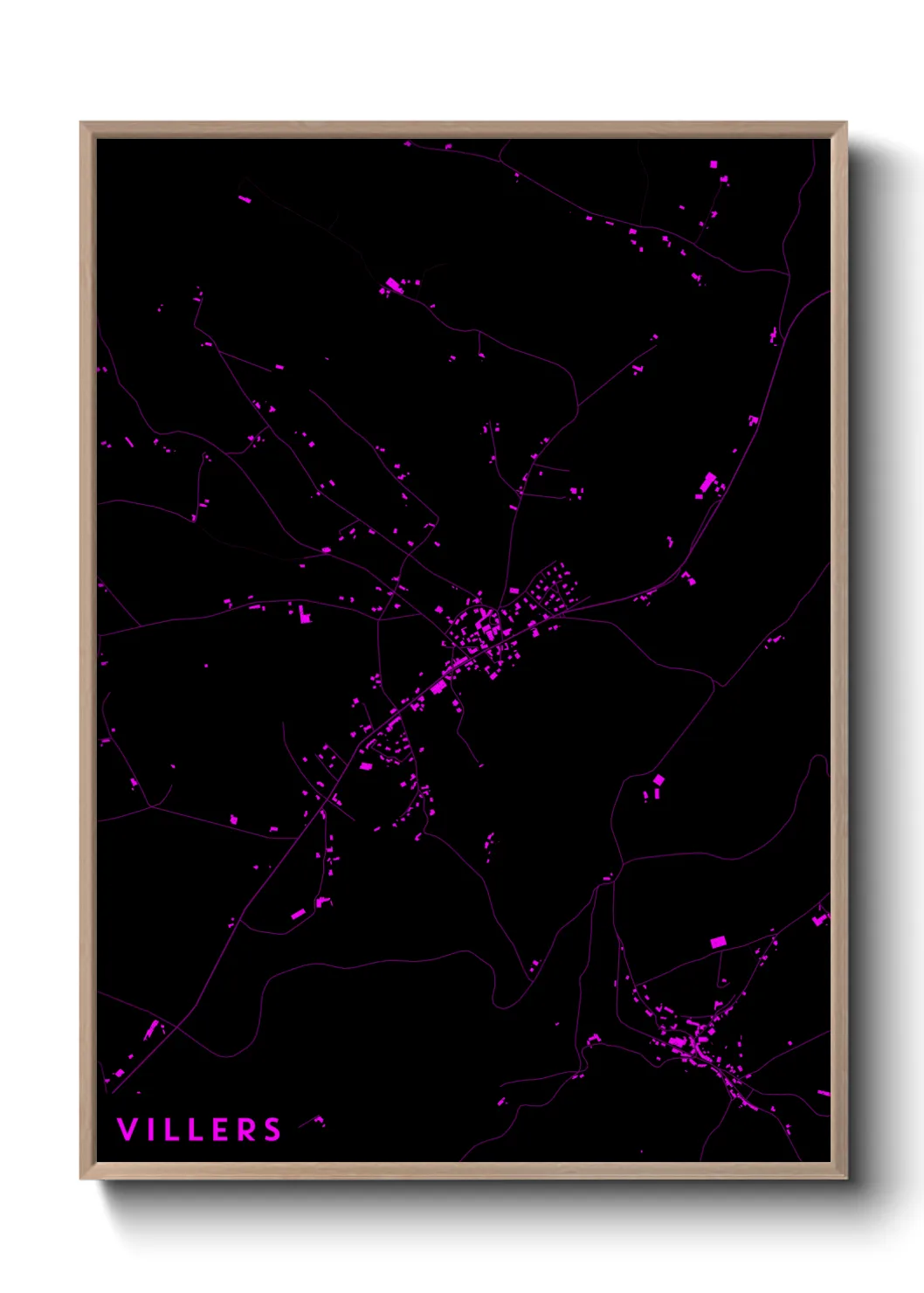 Une affiche de carte sur Villers