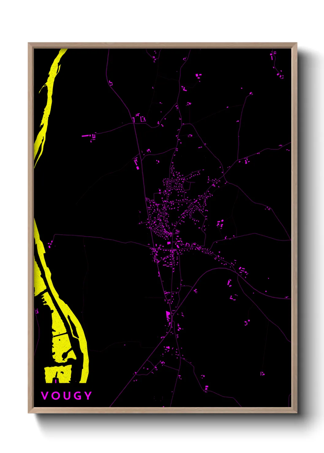 Une affiche de carte sur Vougy