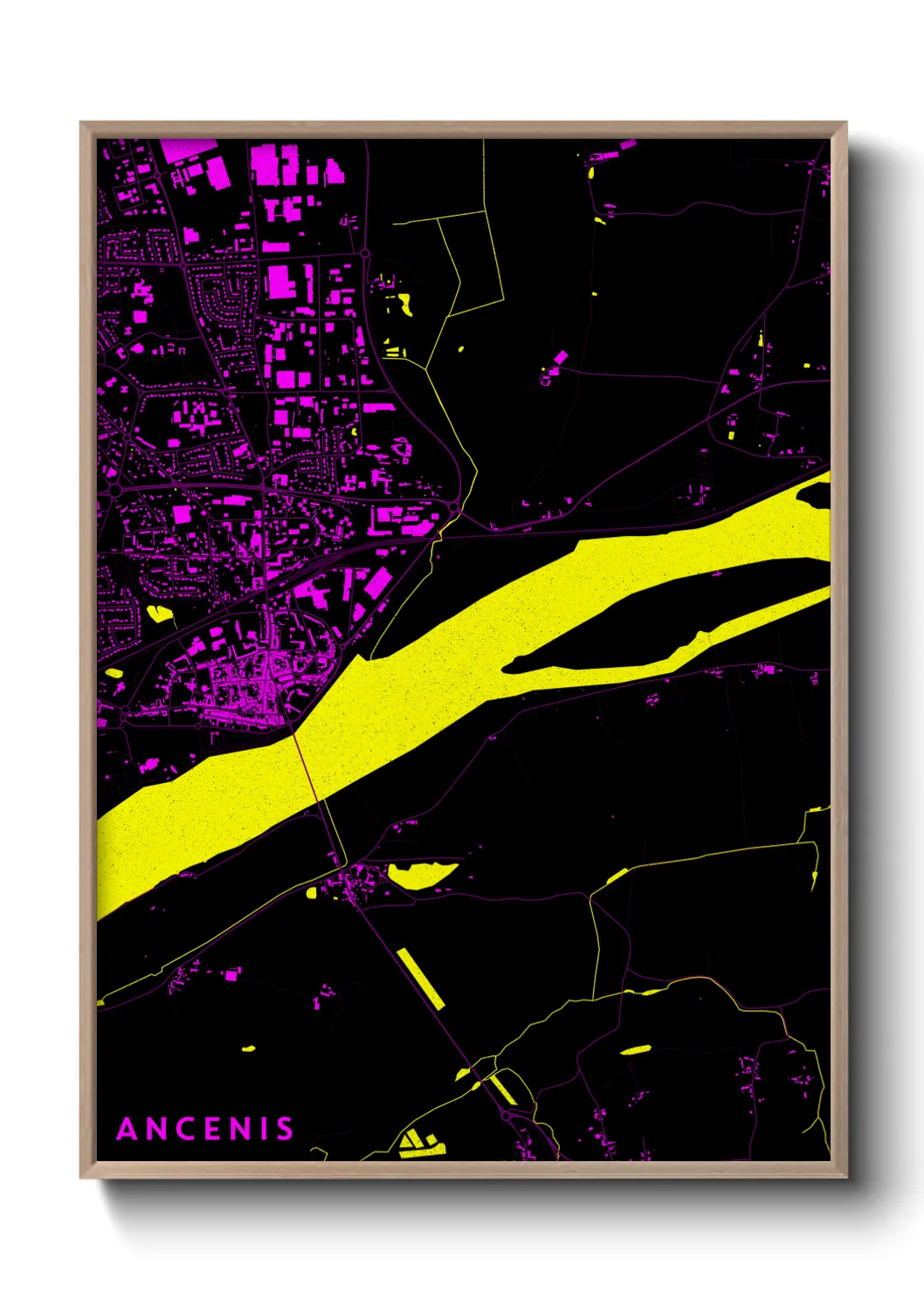 Une affiche de carte sur Ancenis