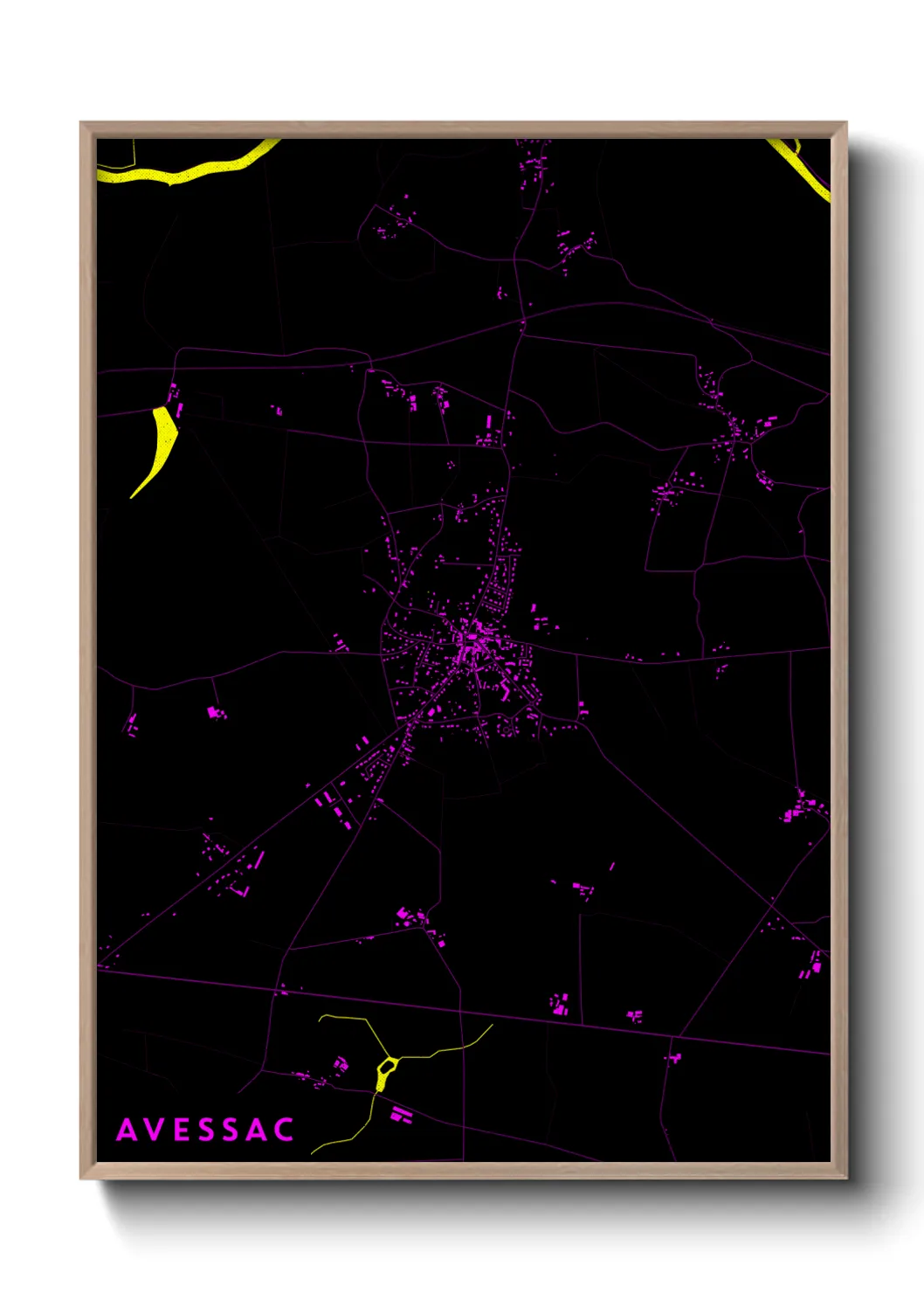 Une affiche de carte sur Avessac