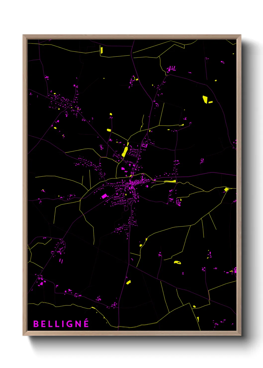 Une affiche de carte sur Belligné