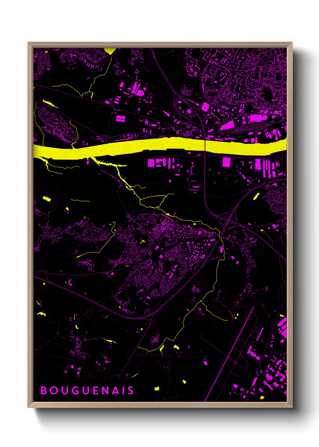 Une affiche de carte sur Bouguenais