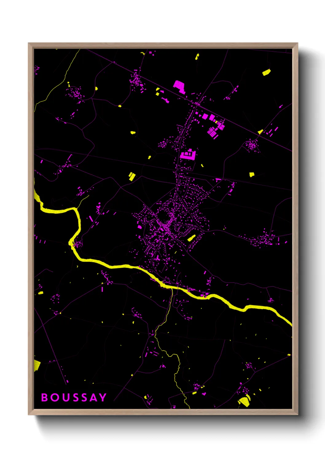 Une affiche de carte sur Boussay