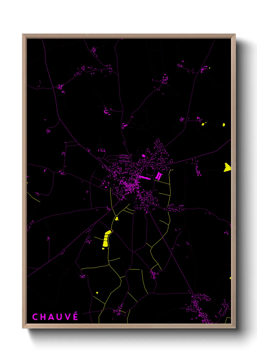 Une affiche de carte sur Chauvé