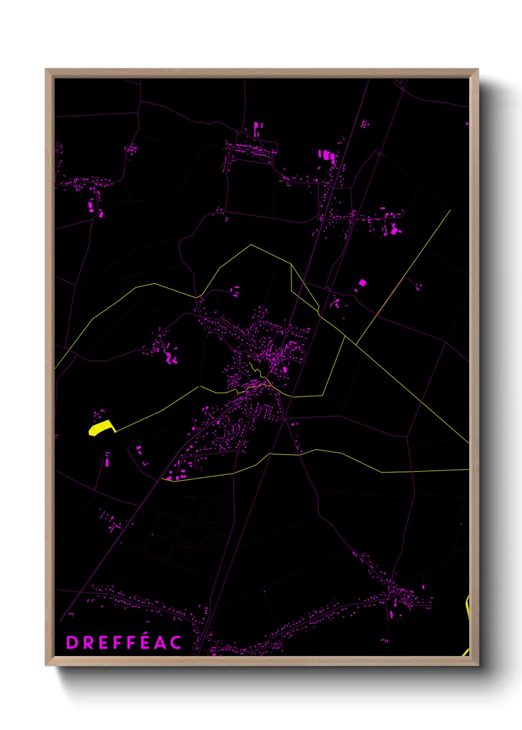 Une affiche de carte sur Drefféac