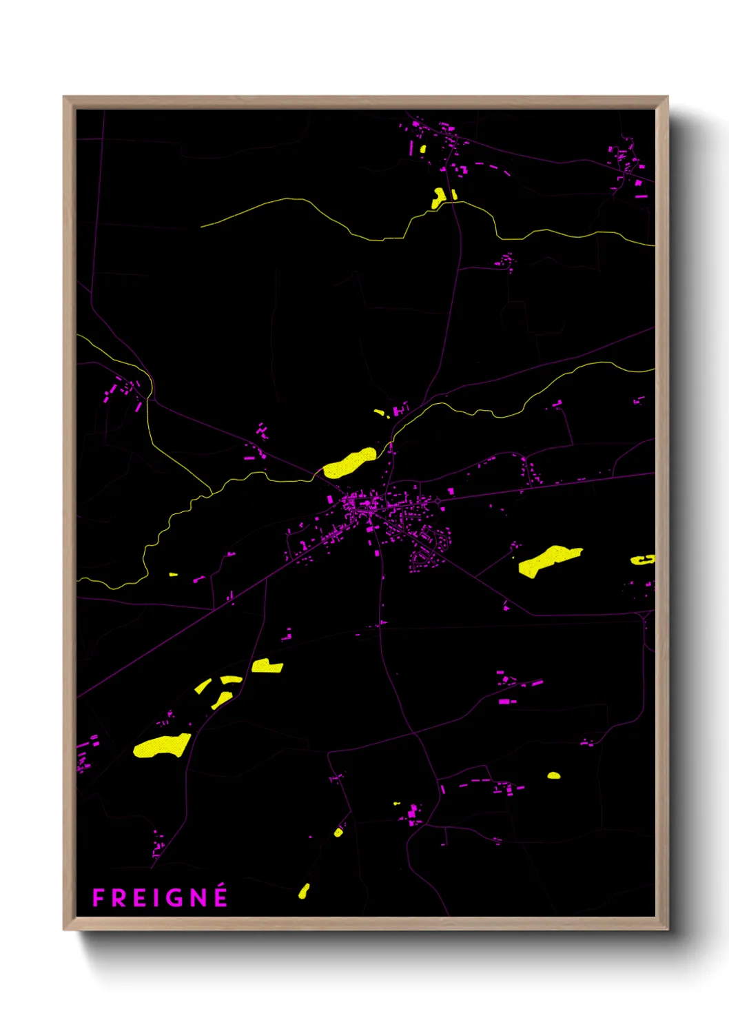 Une affiche de carte sur Freigné