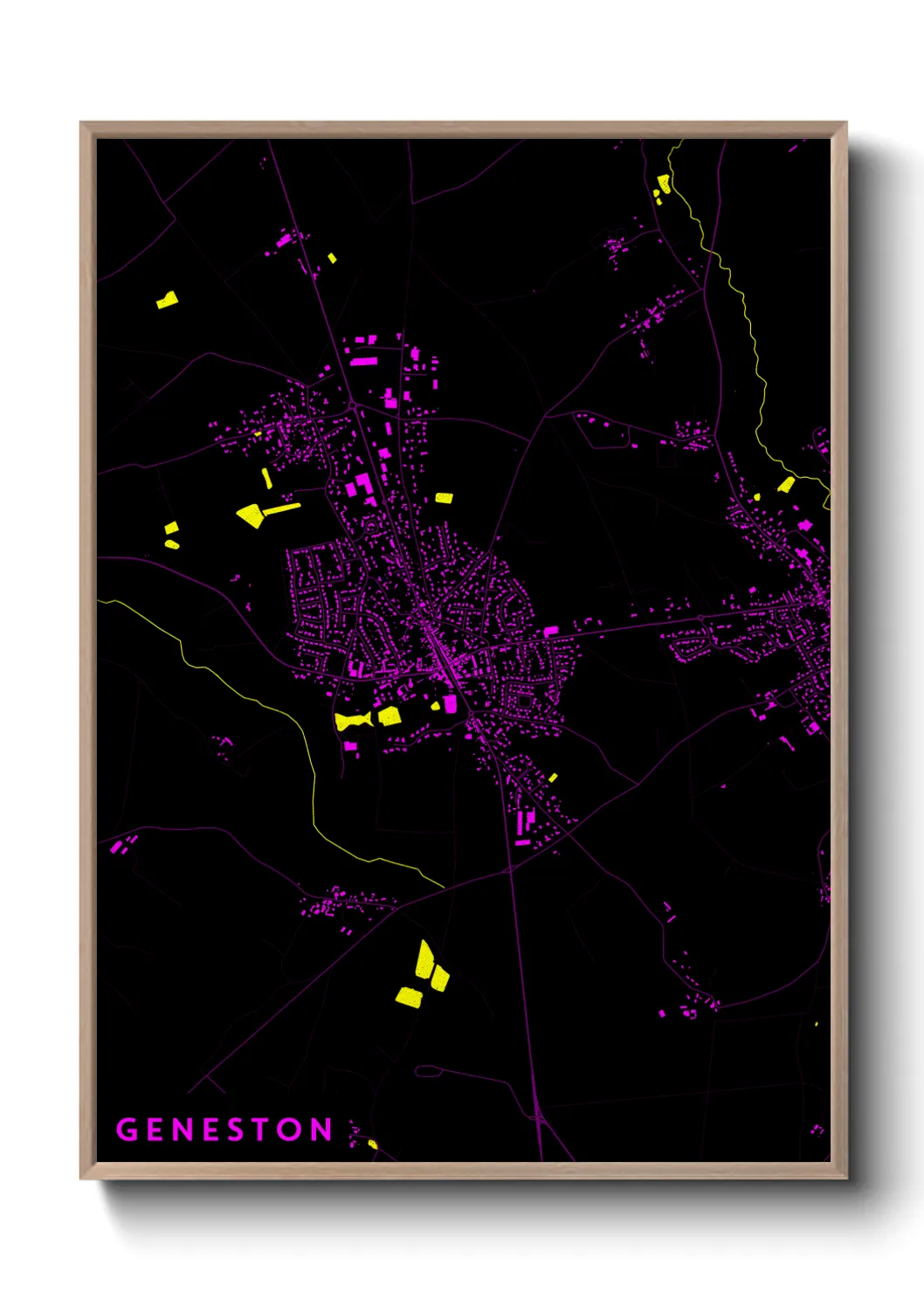 Une affiche de carte sur Geneston