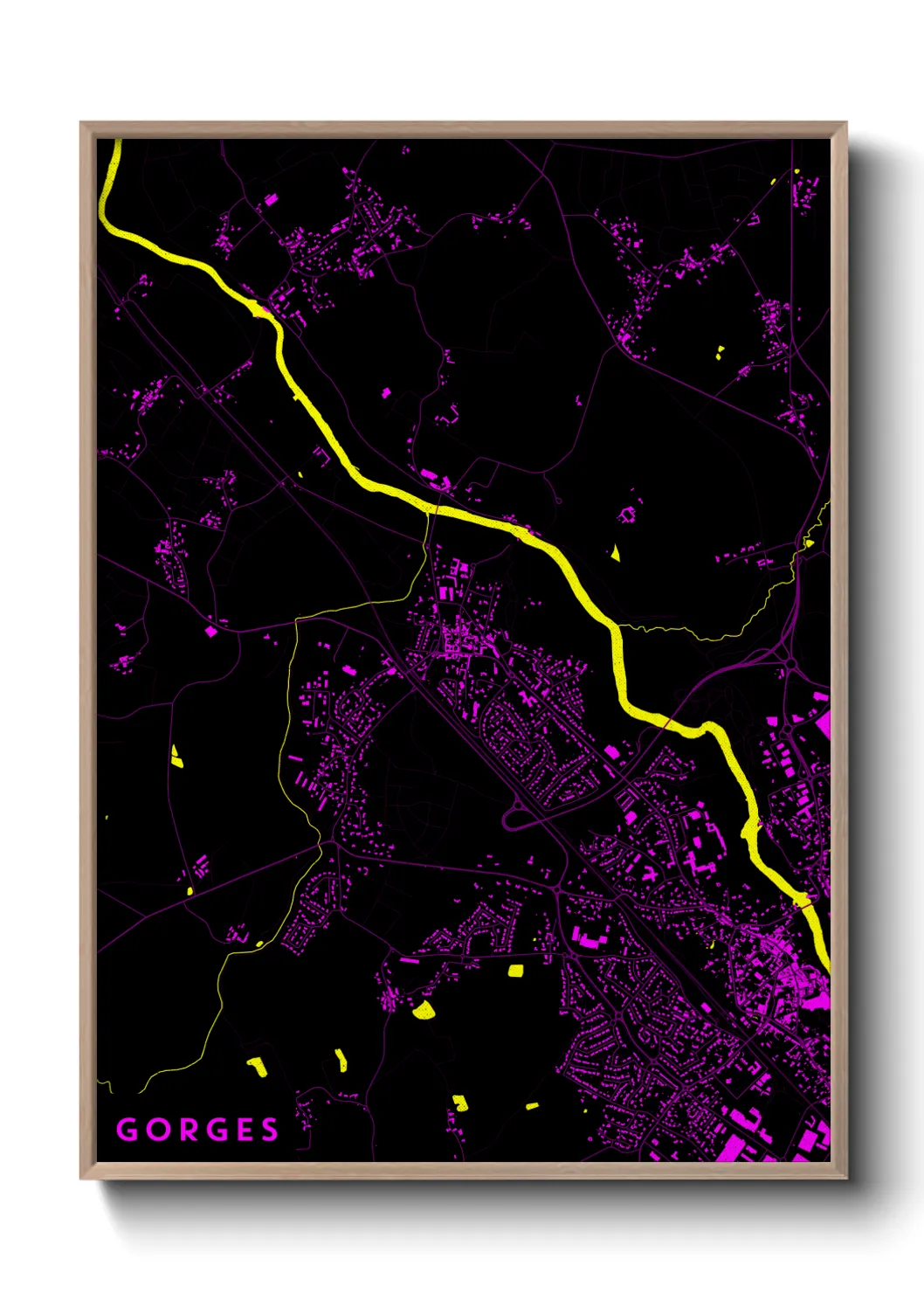 Une affiche de carte sur Gorges