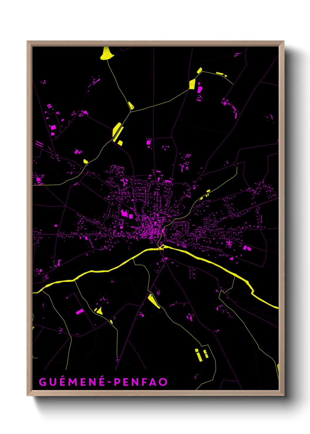 Une affiche de carte sur Guémené-Penfao