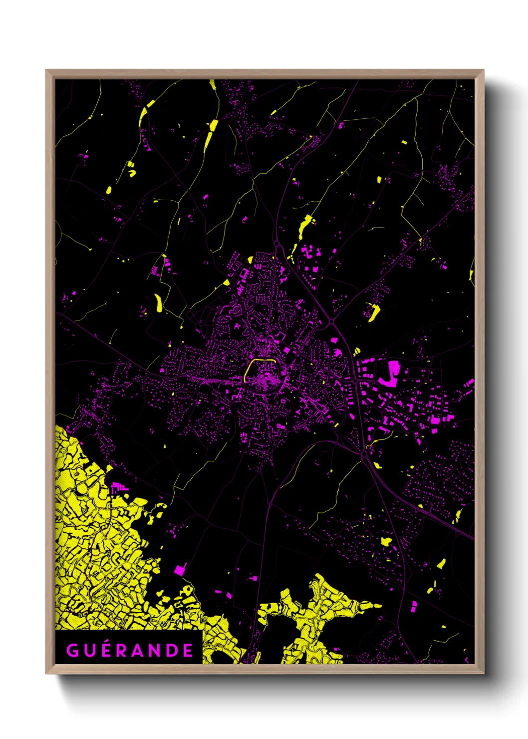 Une affiche de carte sur Guérande