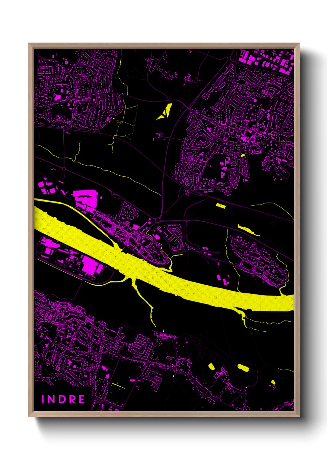 Une affiche de carte sur Indre