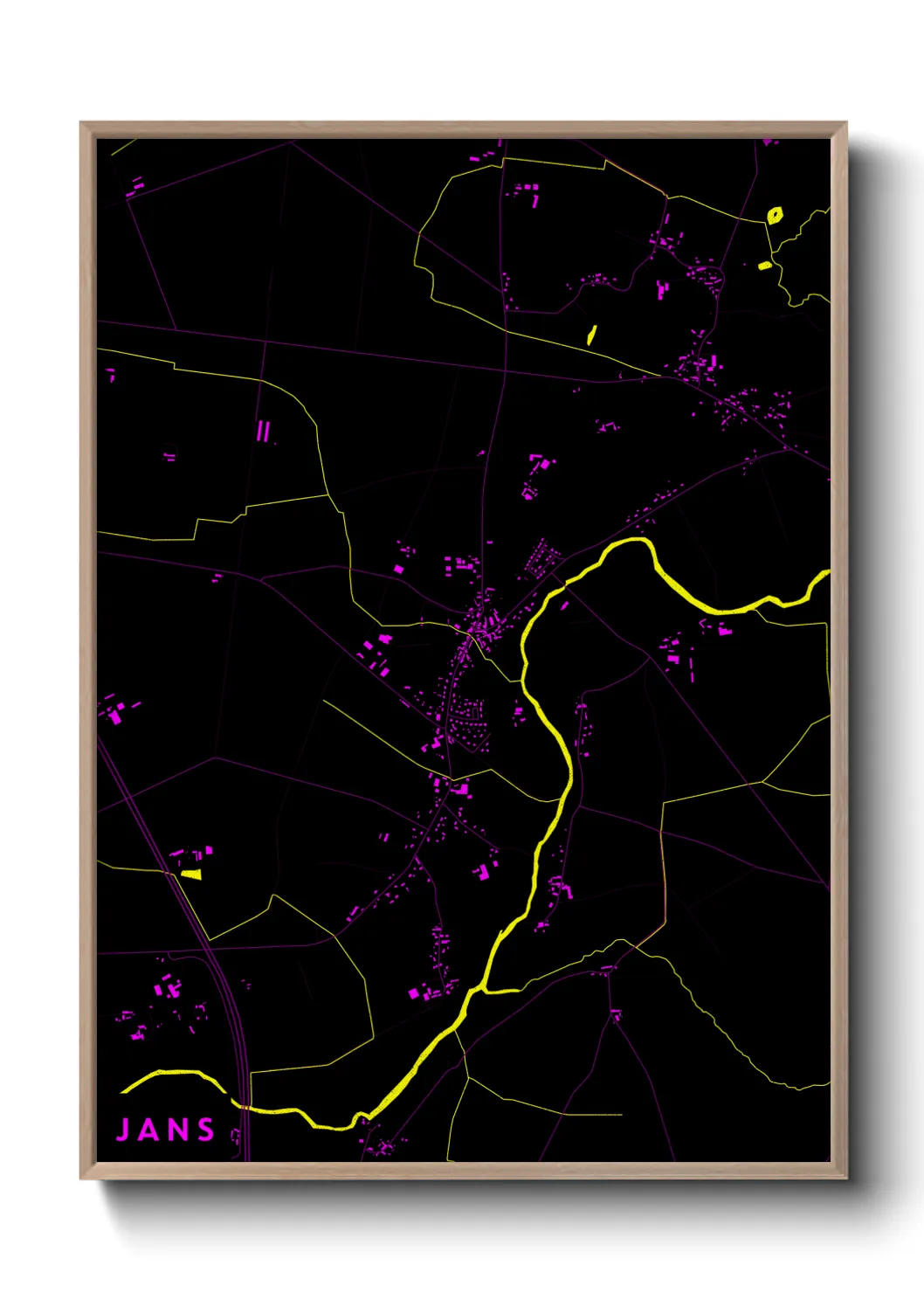 Une affiche de carte sur Jans