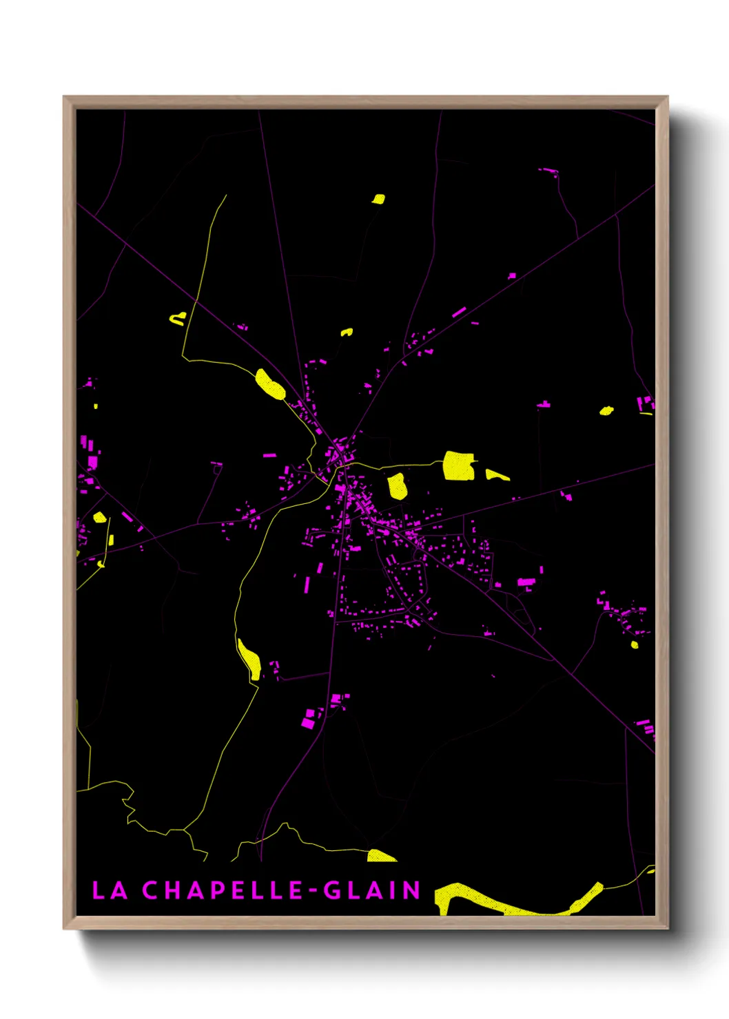 Une affiche de carte sur La Chapelle-Glain