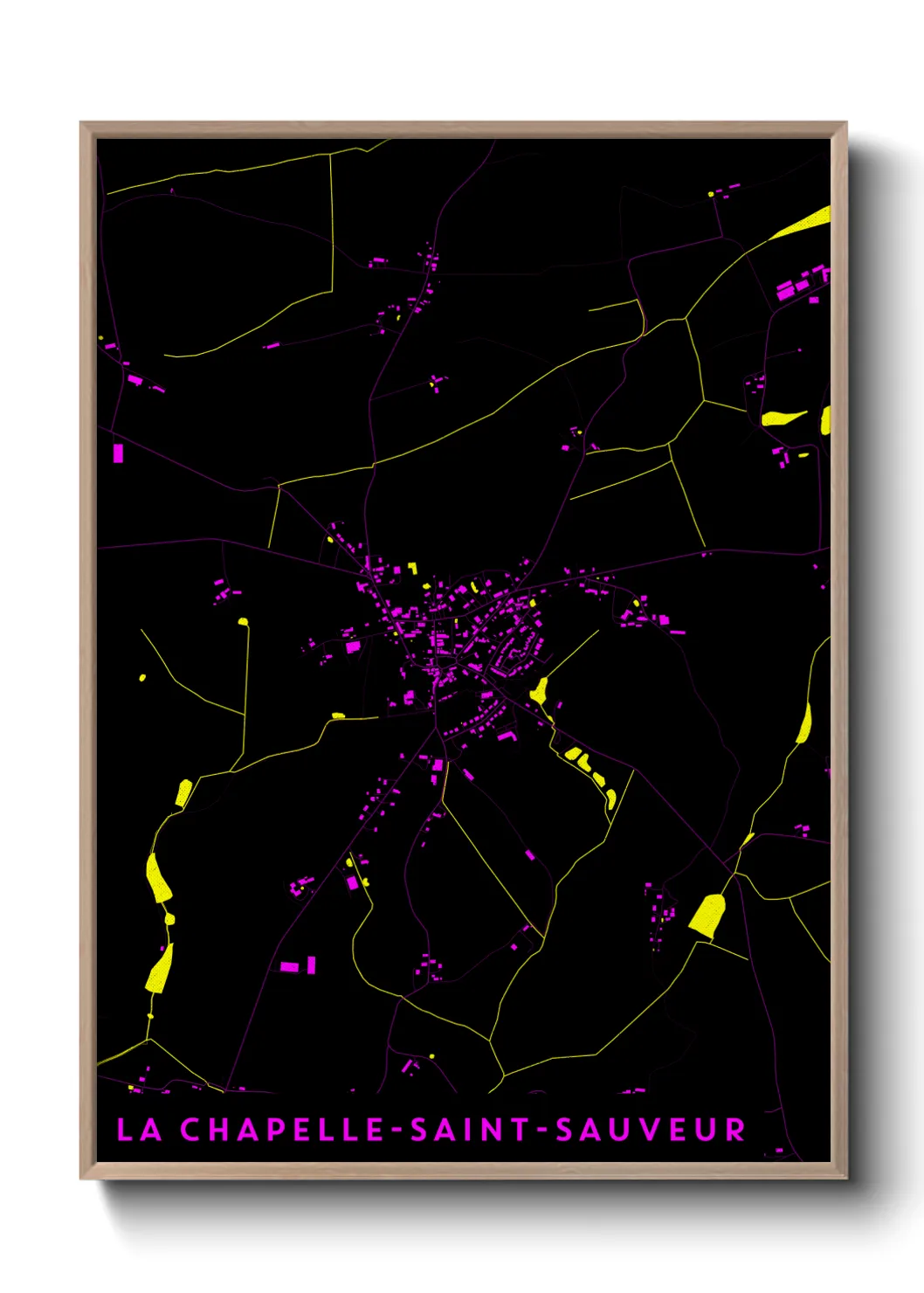 Une affiche de carte sur La Chapelle-Saint-Sauveur