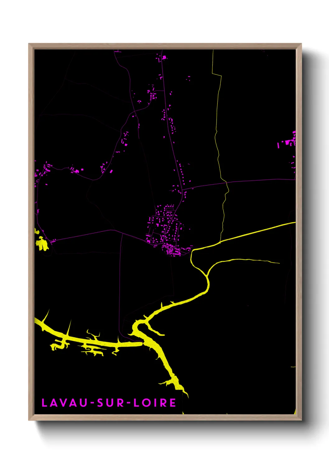 Une affiche de carte sur Lavau-sur-Loire