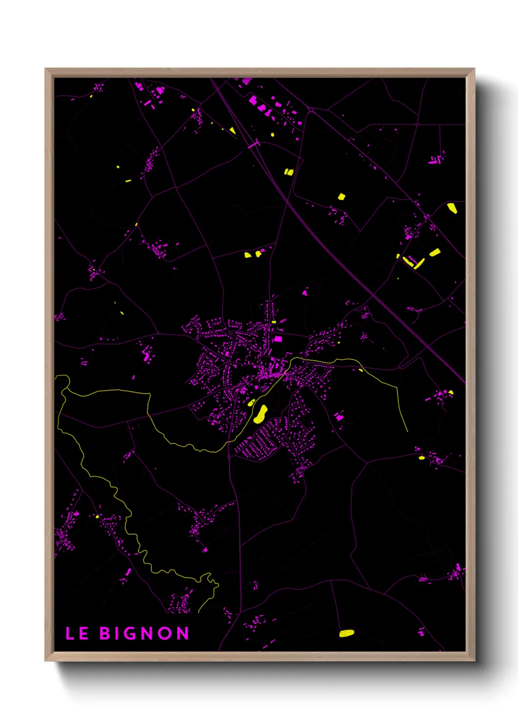 Une affiche de carte sur Le Bignon