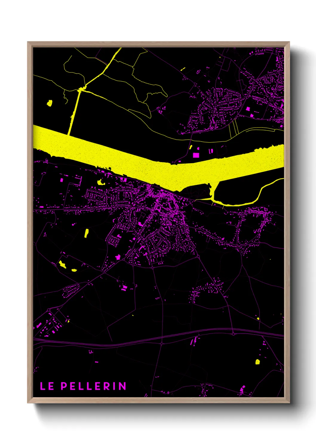 Une affiche de carte sur Le Pellerin