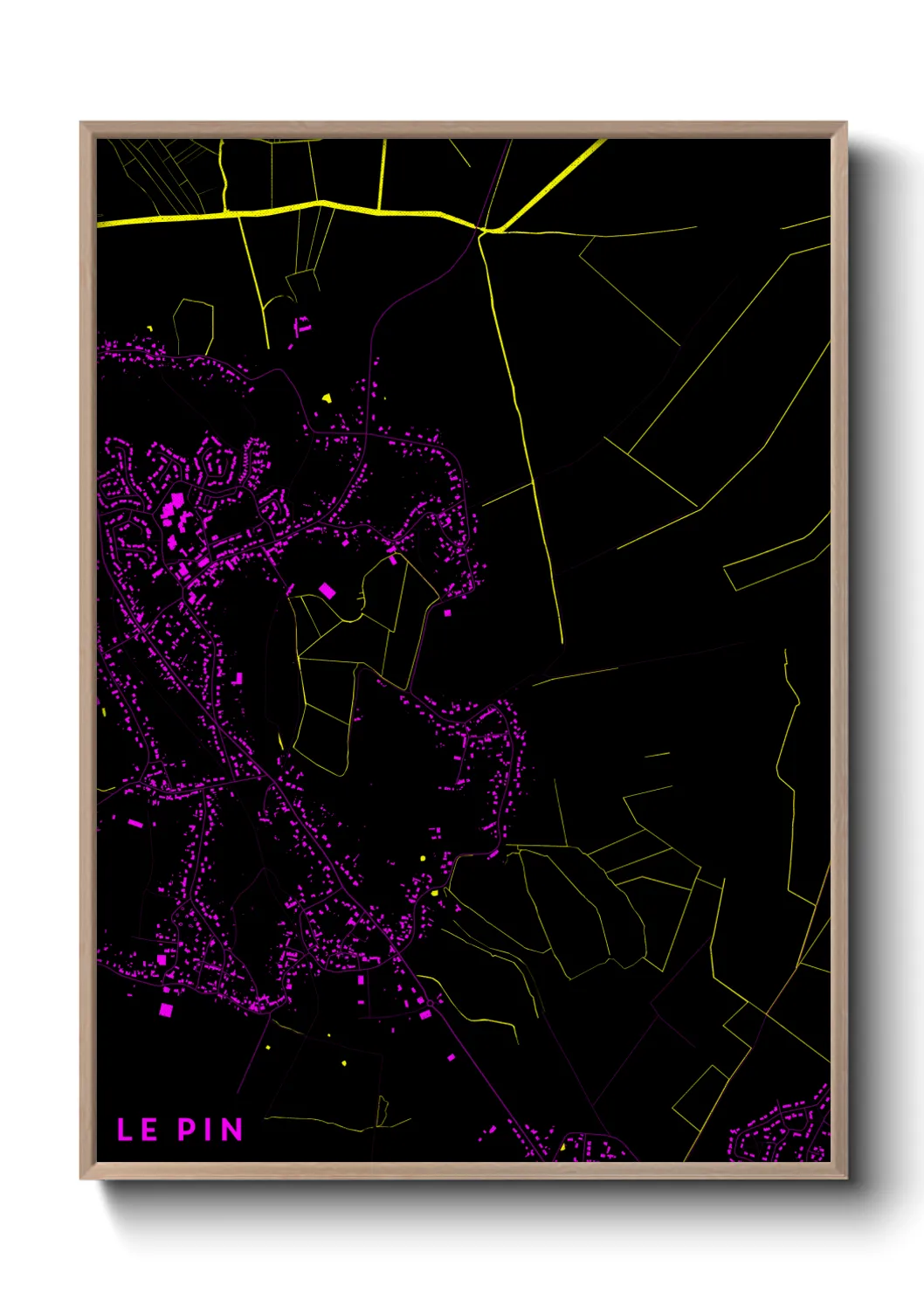 Une affiche de carte sur Le Pin