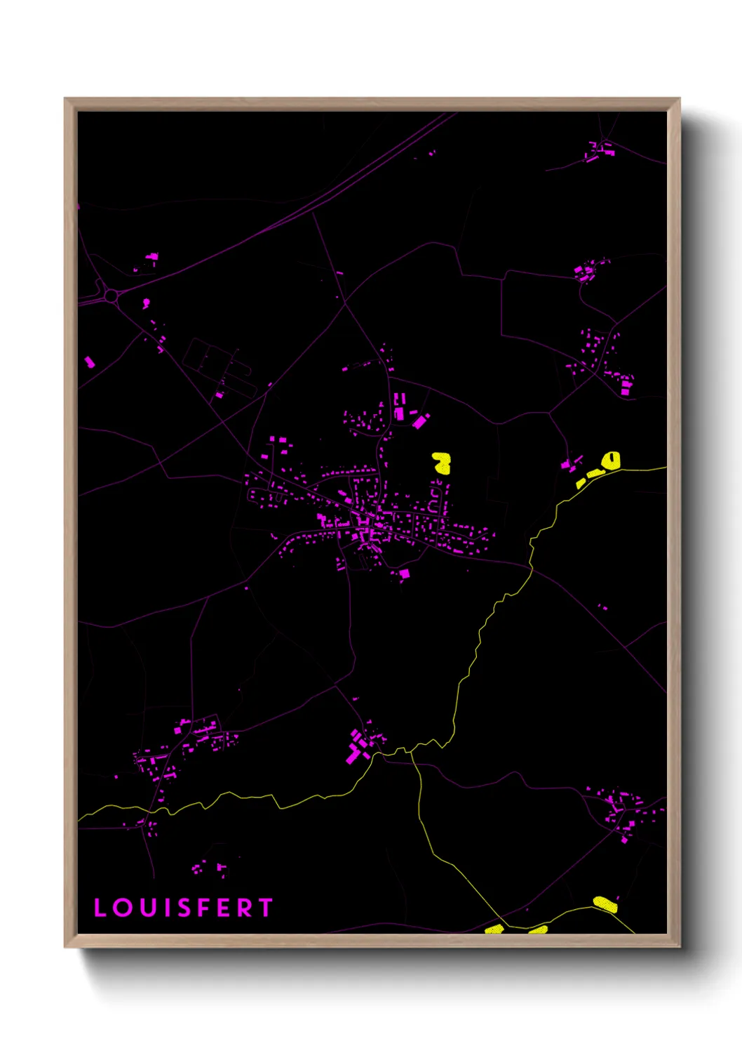 Une affiche de carte sur Louisfert