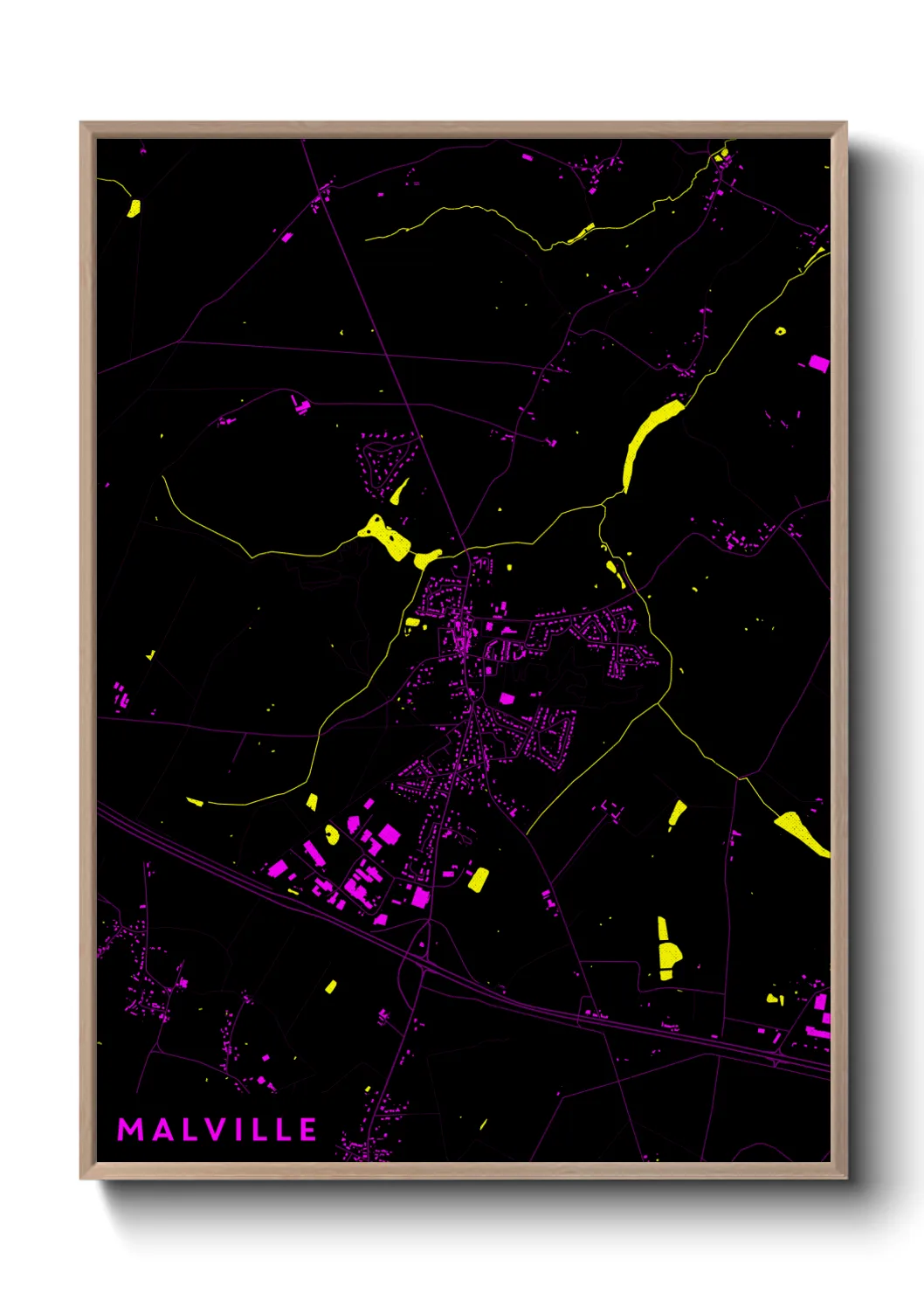 Une affiche de carte sur Malville