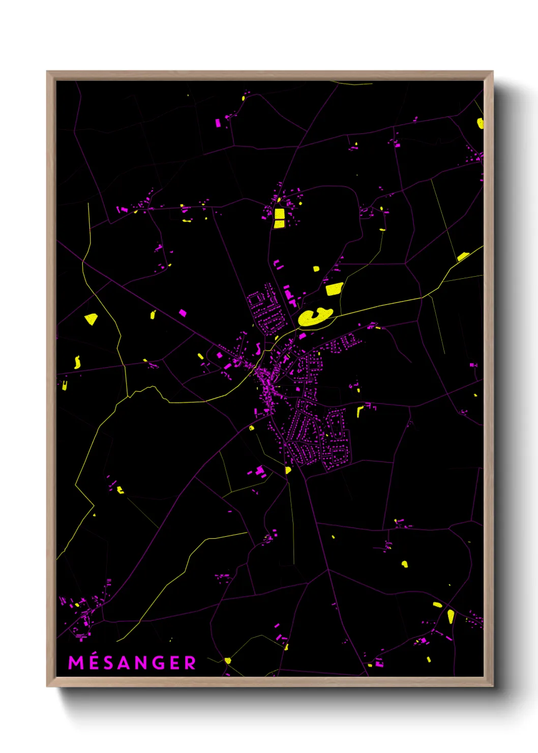 Une affiche de carte sur Mésanger