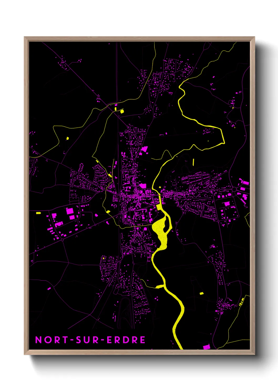 Une affiche de carte sur Nort-sur-Erdre